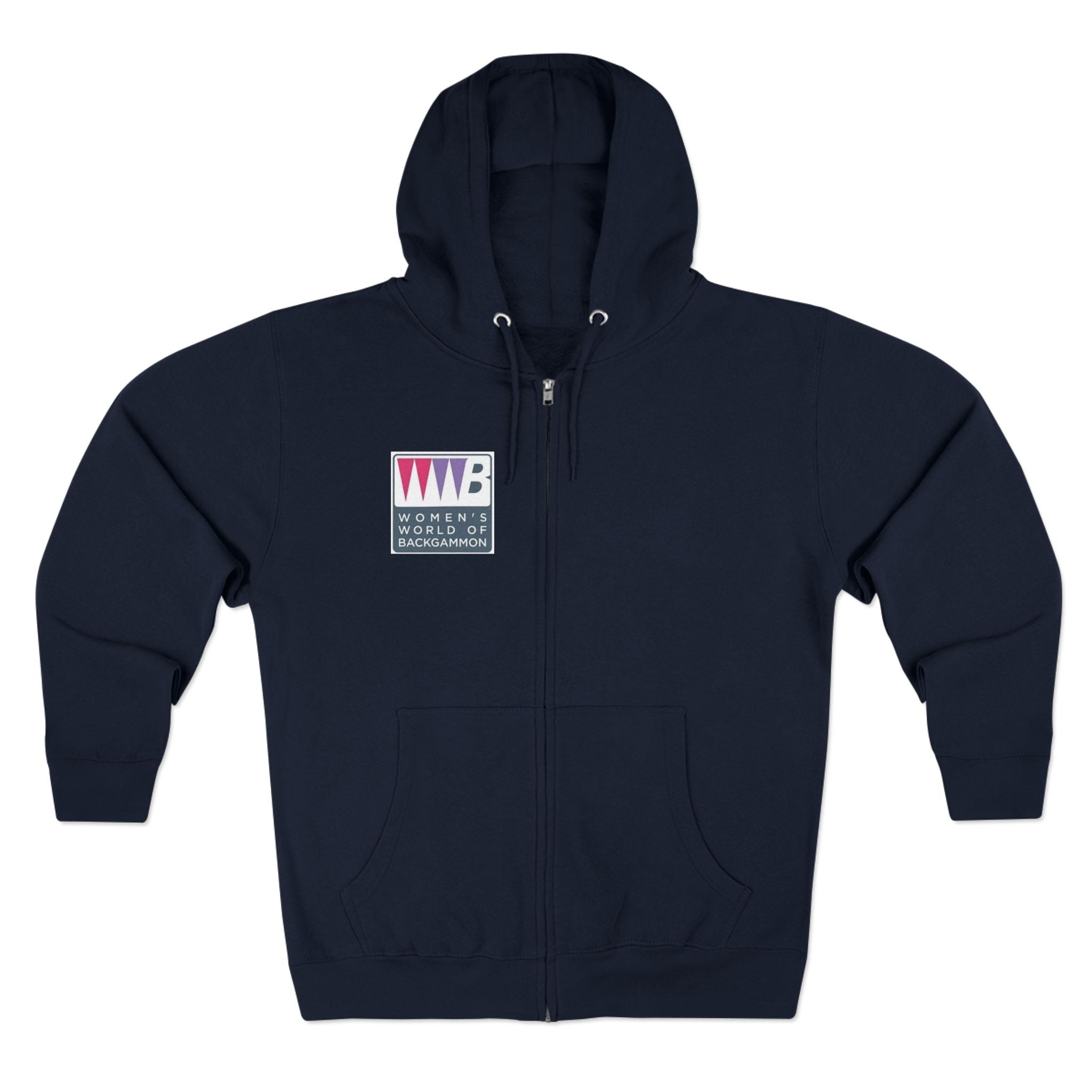 Women’s World of Backgammon Zip Hoodie — WWB Logo Zip-Up Hoodie for Players & Fans
