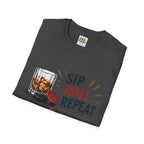 Sip Roll Repeat T-Shirt — Bourbon & Backgammon Tee