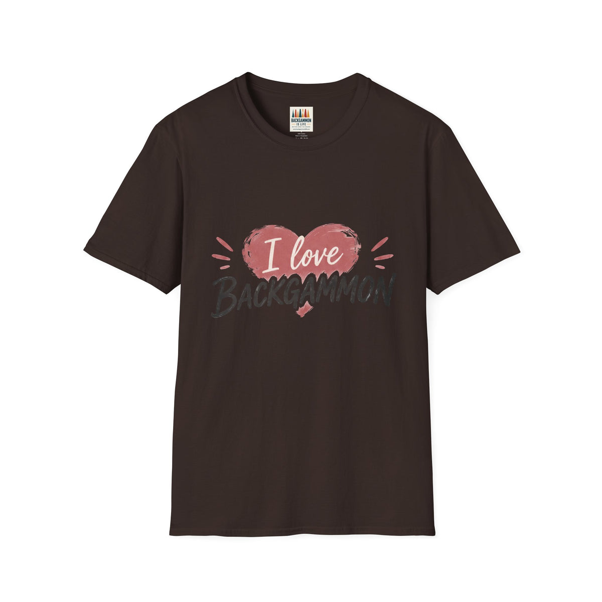 Backgammon Heart T-Shirt — "I Love Backgammon" Casual Tee