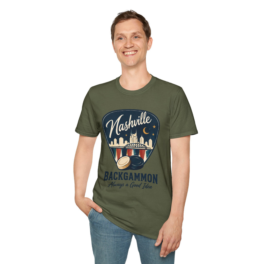 Nashville and Backgammon 2 T-Shirt — "Always a Good Idea" Vintage City Game Tee