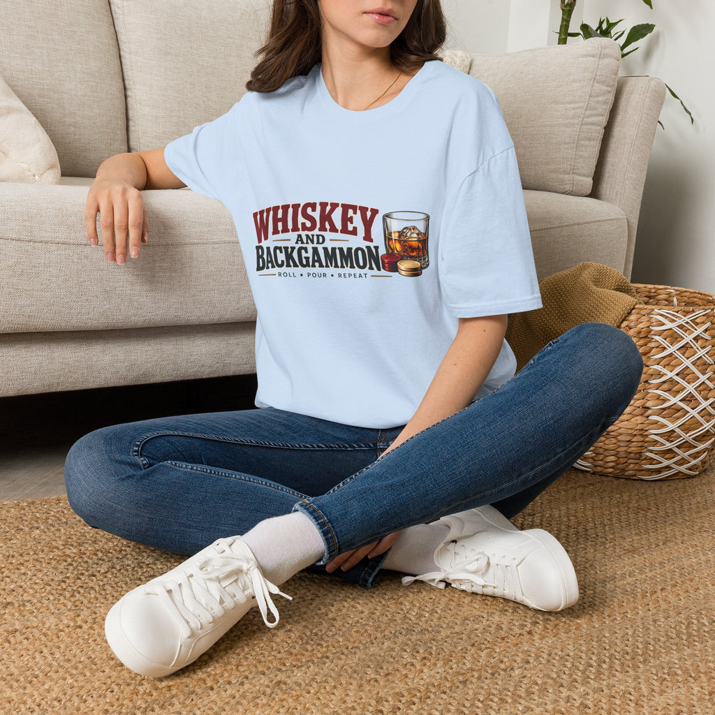 Whiskey and Backgammon T-Shirt — Vintage Bar Game Tee