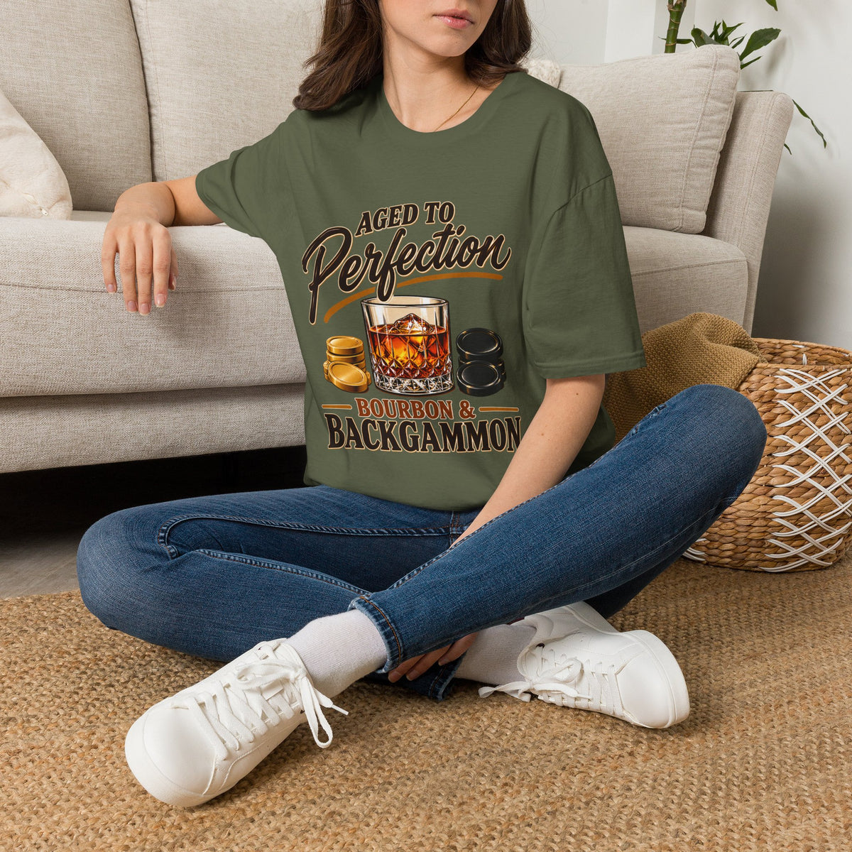 Aged to Perfection – Bourbon & Backgammon T-Shirt
