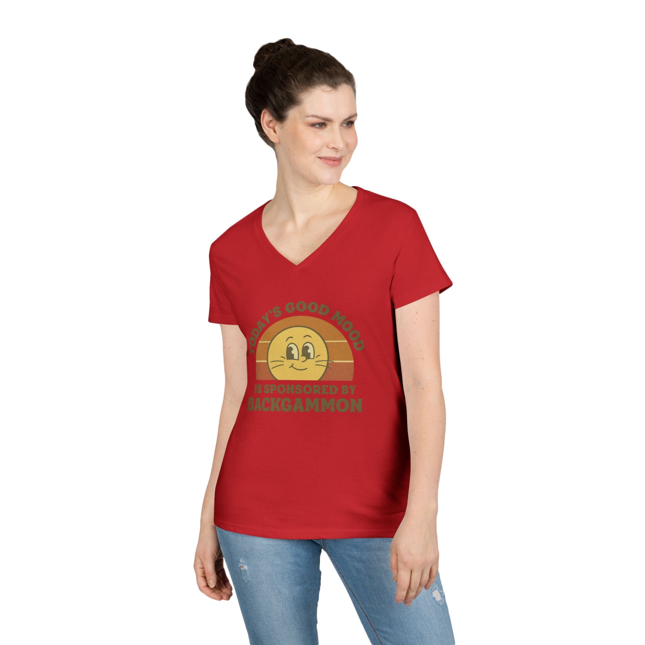 Today’s Good Mood Is Sponsored By Backgammon Ladies' V-Neck T-Shirt
