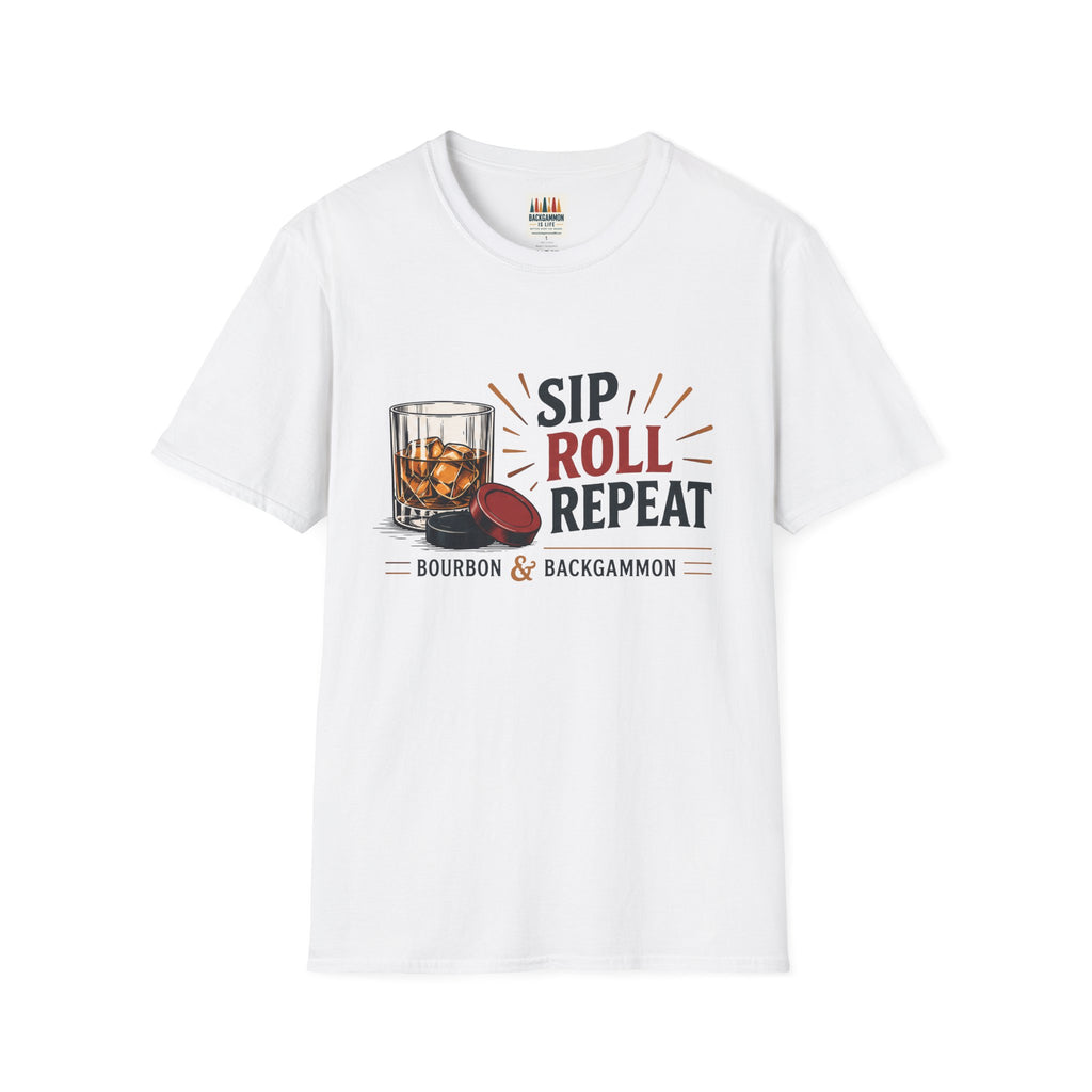 Sip Roll Repeat T-Shirt — Bourbon & Backgammon Tee