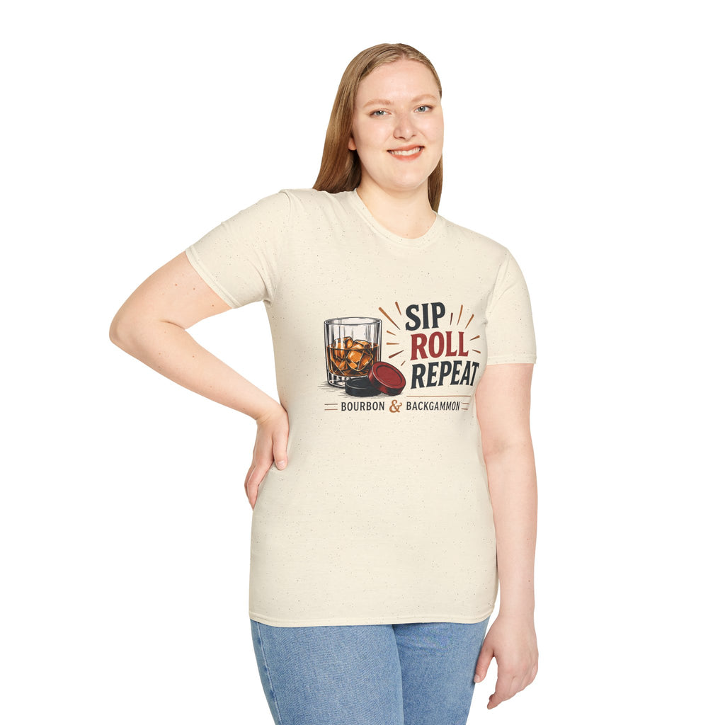 Sip Roll Repeat T-Shirt — Bourbon & Backgammon Tee