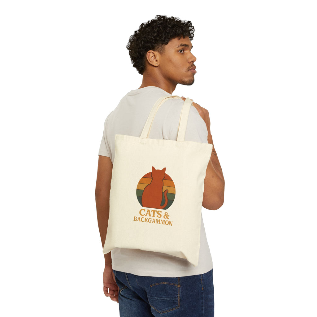 Cats & Backgammon Canvas Tote Bag