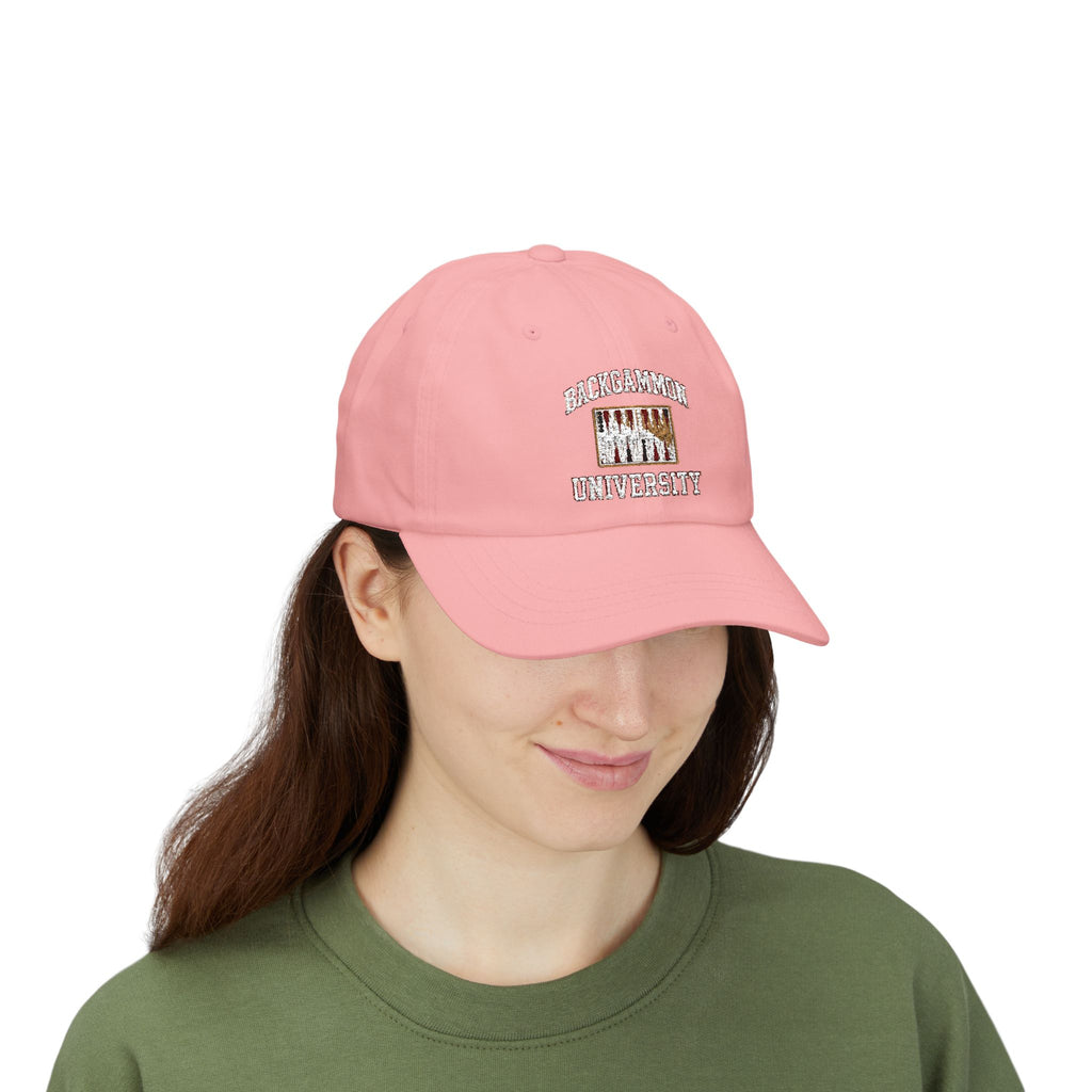 Backgammon University Dad Cap — Vintage Backgammon Board Baseball Hat