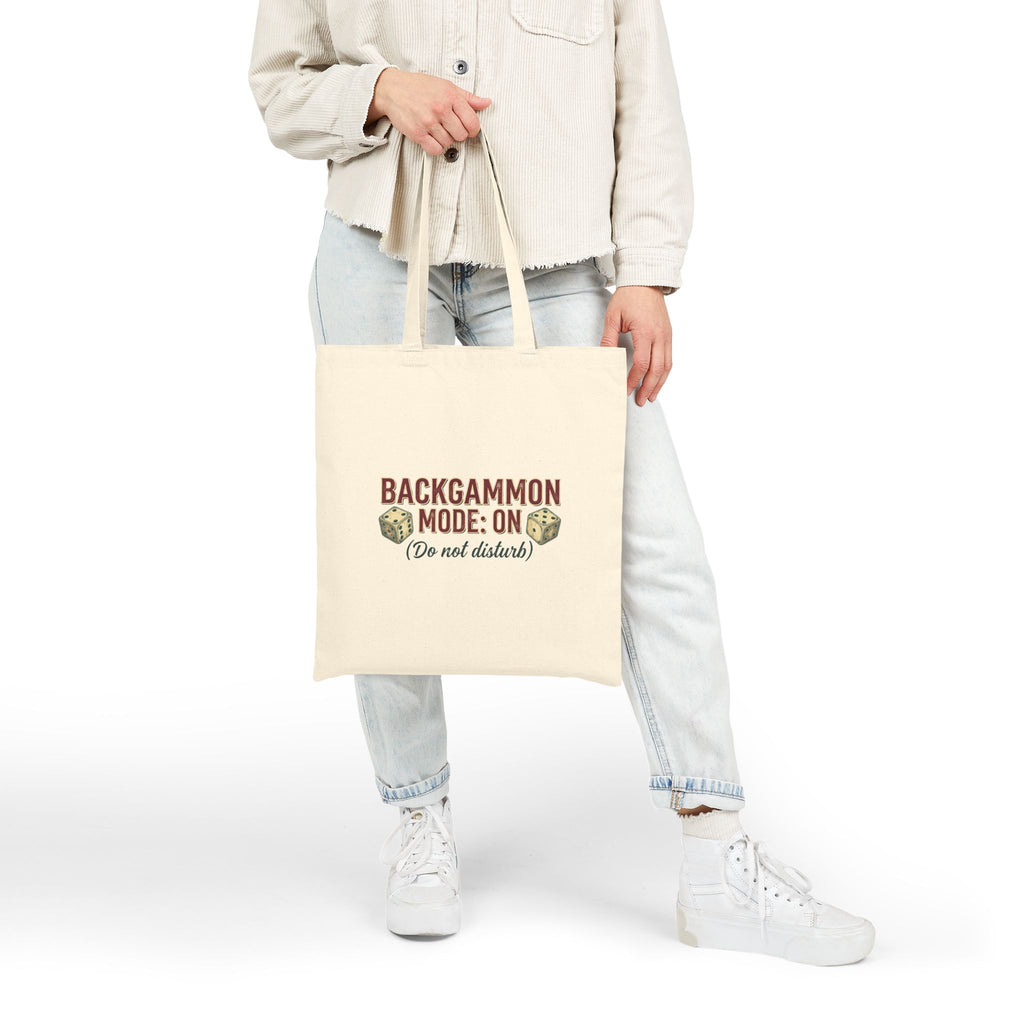 Title: Backgammon Mode: On. Do Not Disturb Cotton Canvas Tote Bag