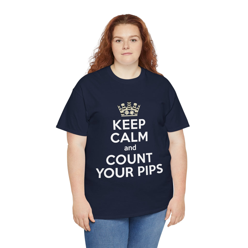 Keep Calm and Count Your Pips T-Shirt |Backgammon Inspired Tee