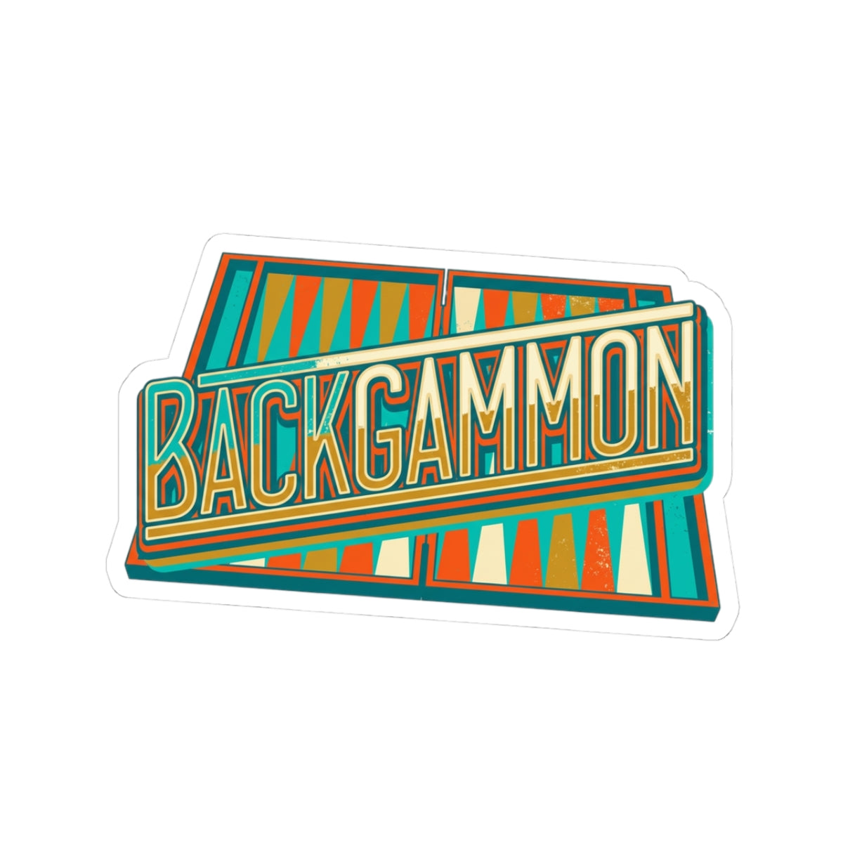 Backgammon Retro Kiss-Cut Sticker