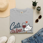 Cats, Wine & Backgammon T-Shirt — Funny Cat Lover Graphic Tee