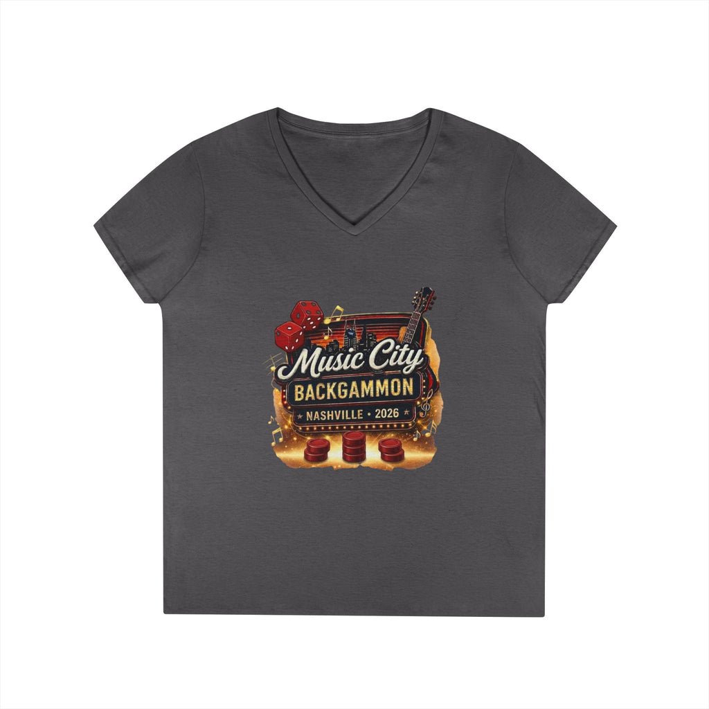 Music City Backgammon Nashville 2026 — Ladies' V-Neck T-Shirt