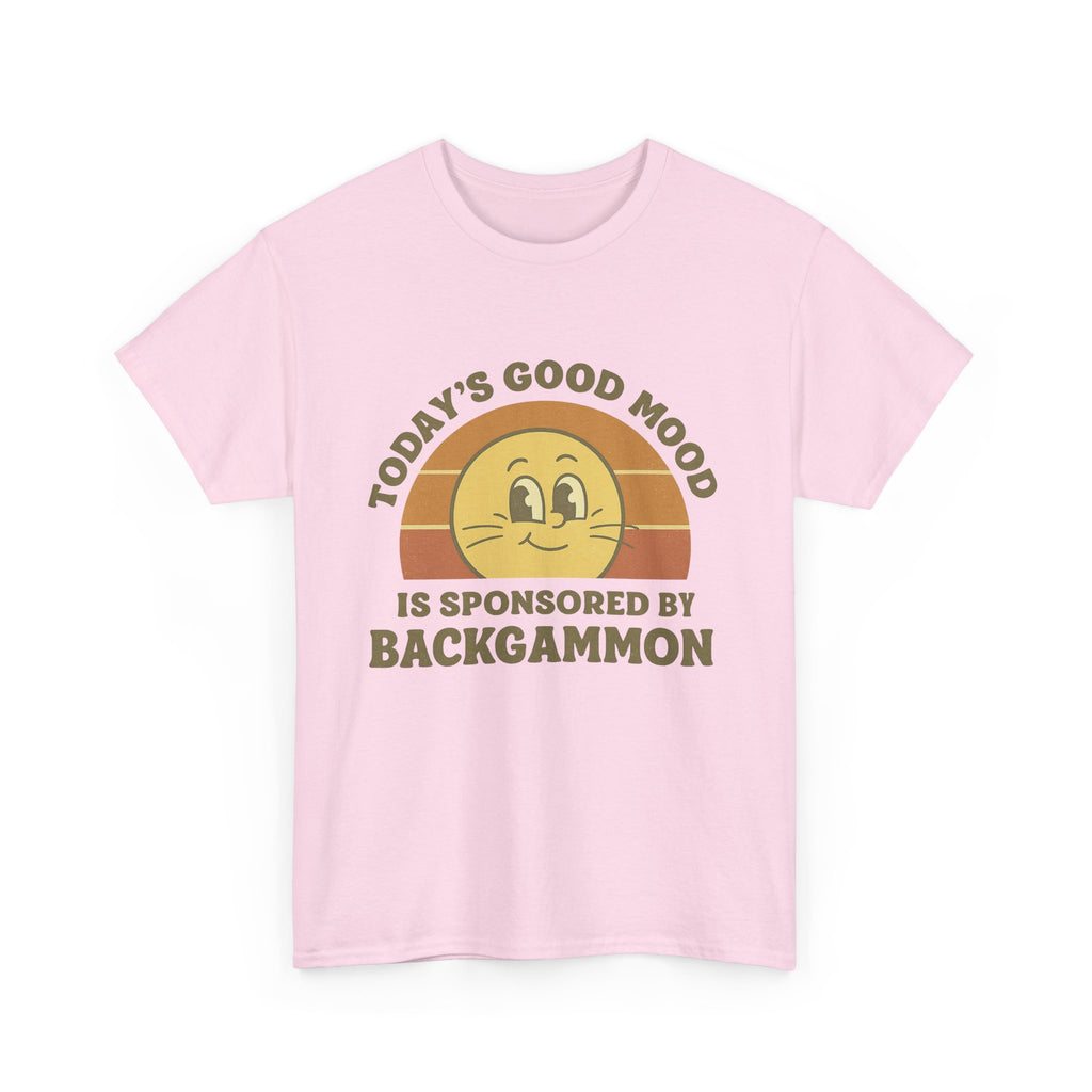 "Today’s Good Mood Is Sponsored by Backgammon" T-Shirt | Retro Smiley Tee