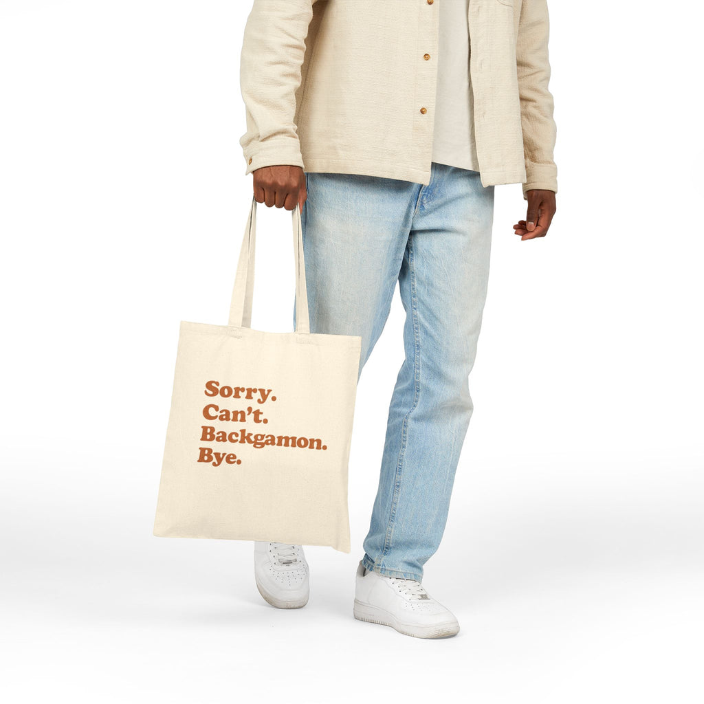 Sorry. Can't. Backgammon. Bye. Cotton Canvas Tote Bag