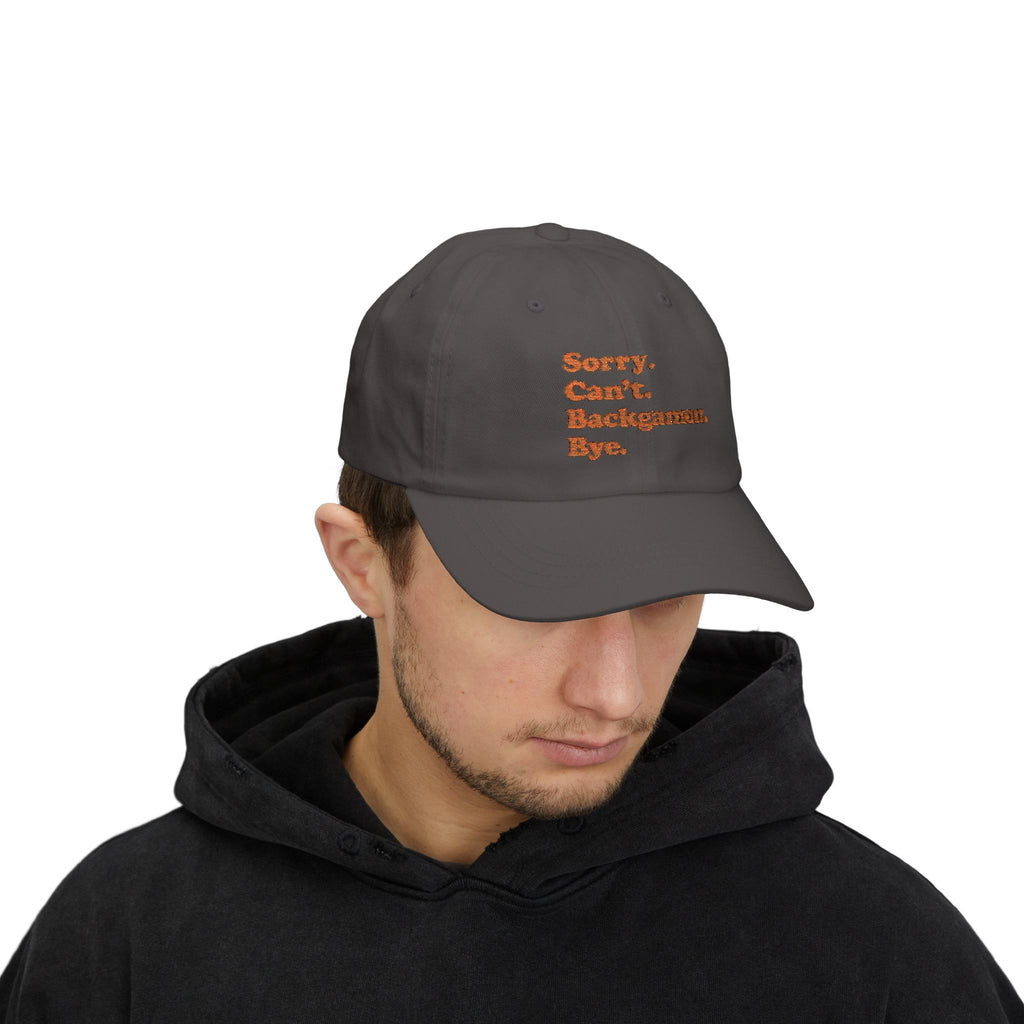 Sorry. Can't. Backgammon. Bye. Cap — Embroidered Baseball Hat