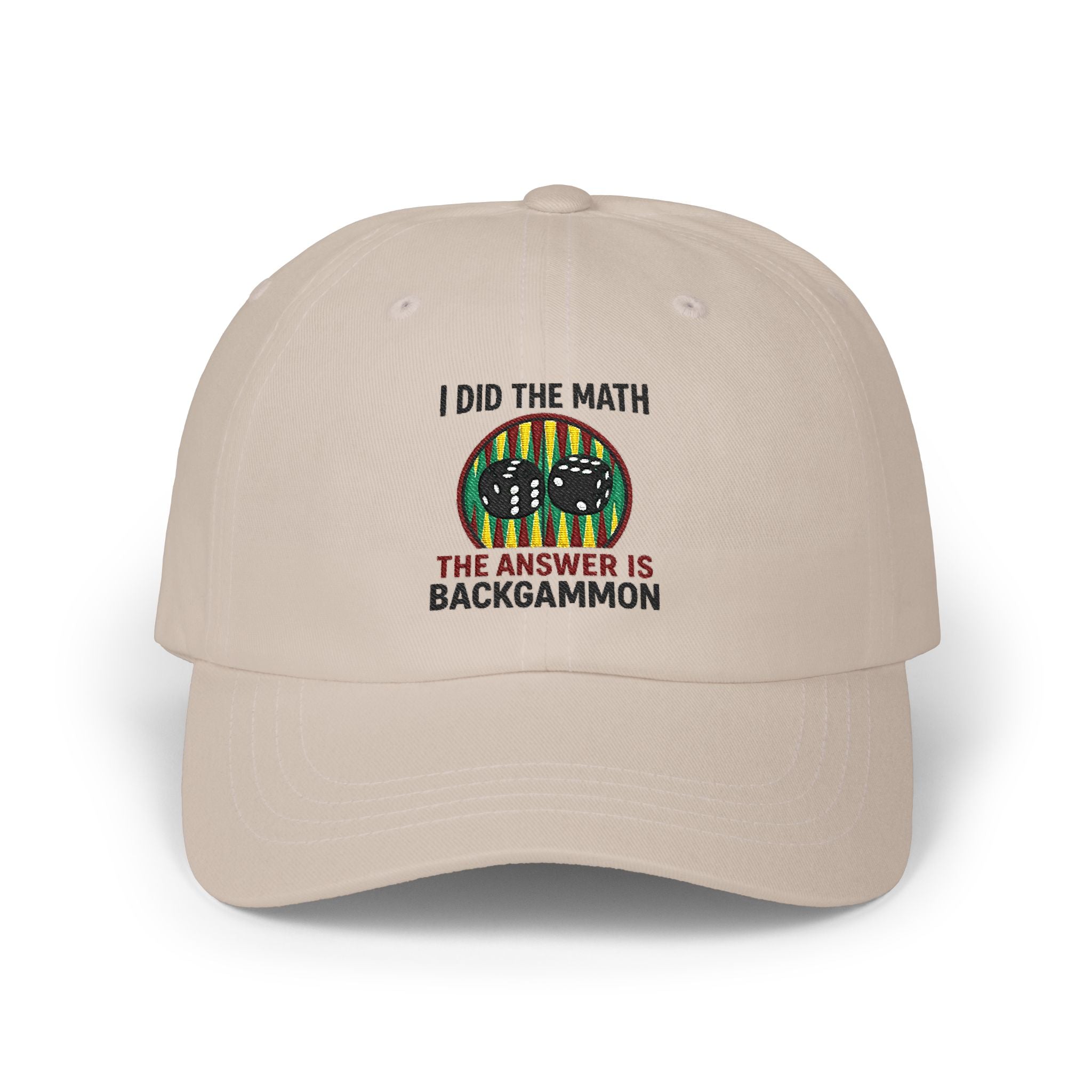 "I Did The Math, The Answer Is Backgammon" Embroidered Baseball Hat