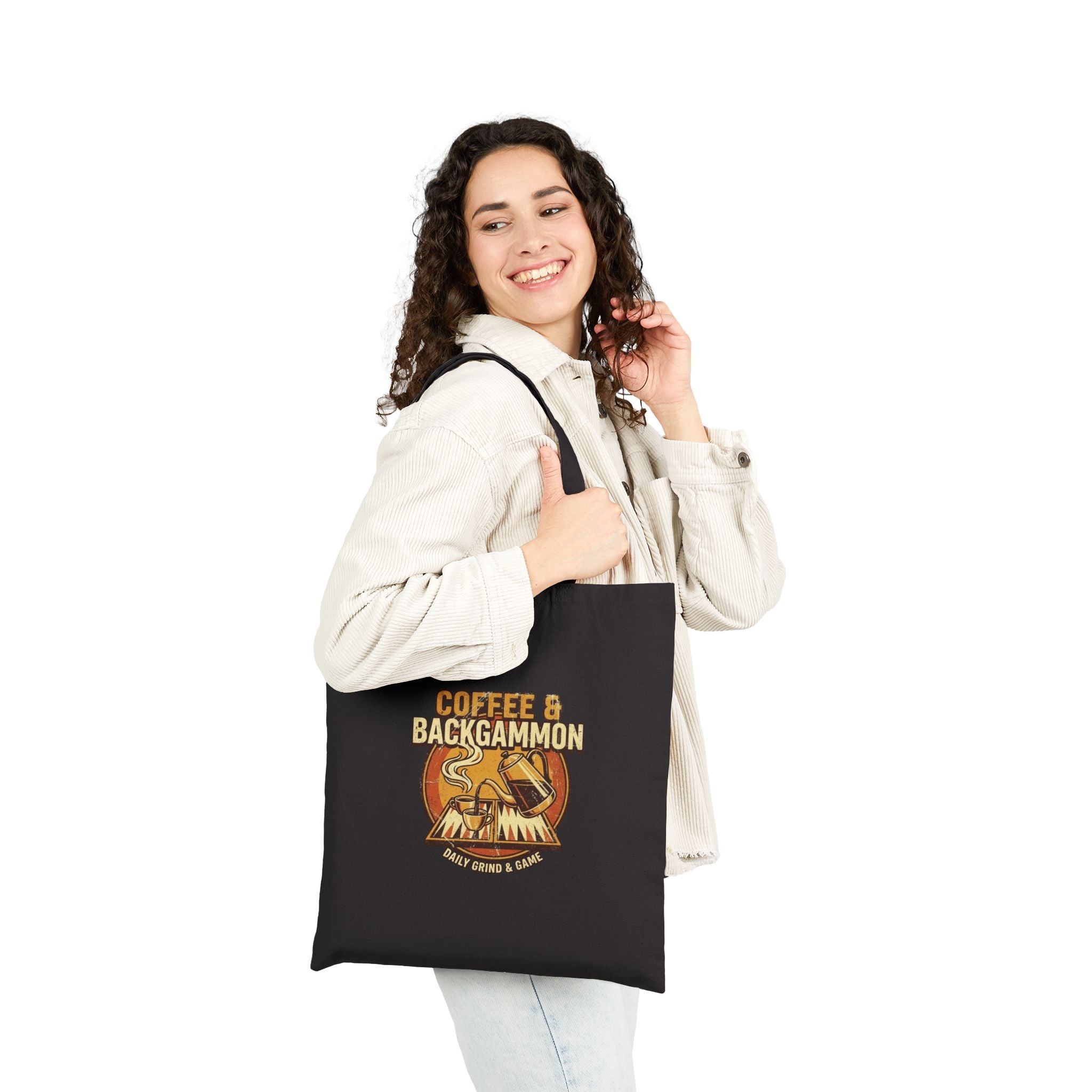 Coffee & Backgammon Cotton Canvas Tote Bag