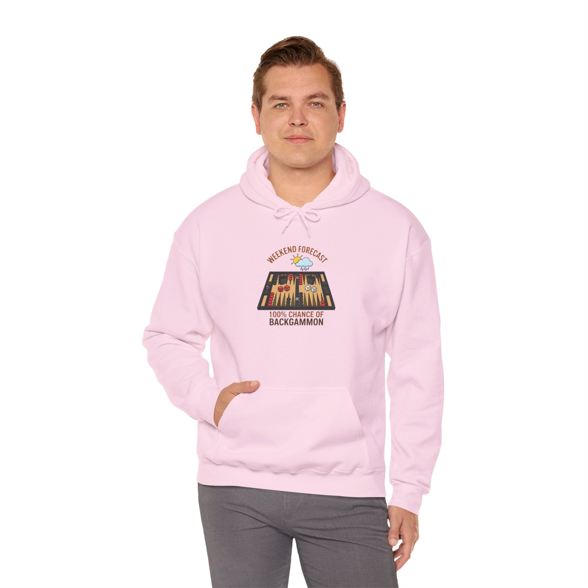 Weekend Forecast: 100% Chance of Backgammon Unisex Heavy Blend™ Hooded Sweatshirt