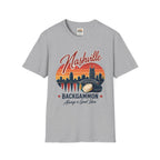 Nashville Backgammon T‑Shirt — Vintage Skyline Game Night Tee