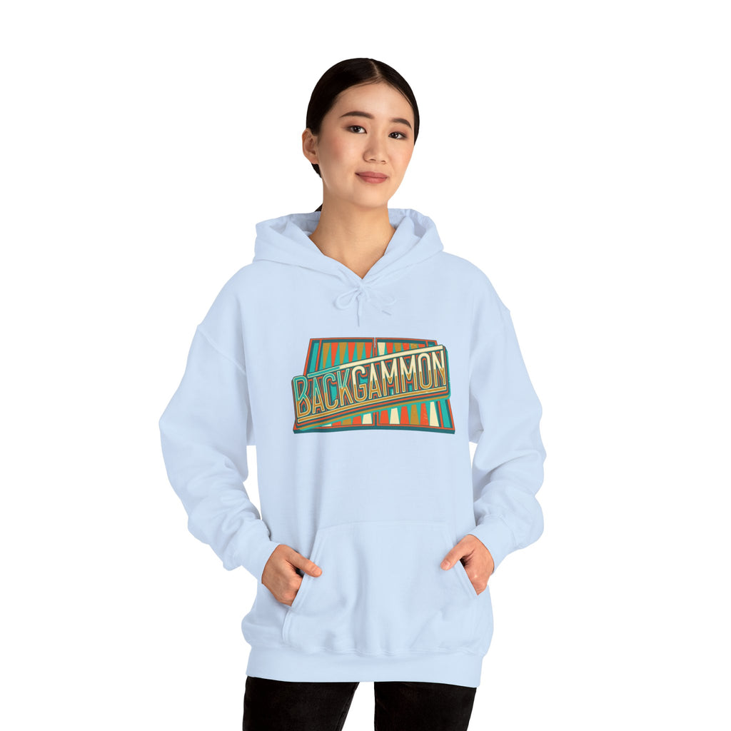 Backgammon Retro Unisex Heavy Blend™ Hooded Sweatshirt – Vintage Board Game Pullover for Players & Fans