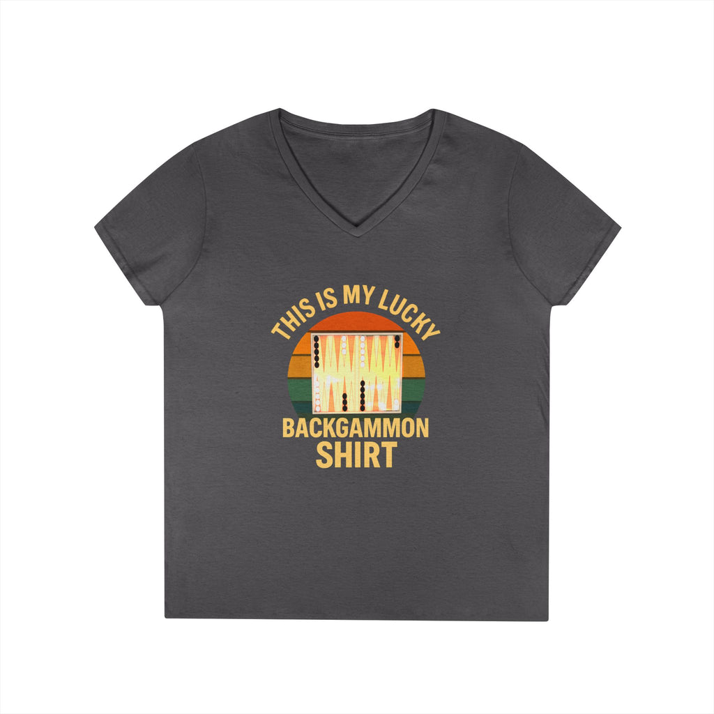 This Is My Lucky Backgammon Shirt 2 Ladies V-Neck T-shirt
