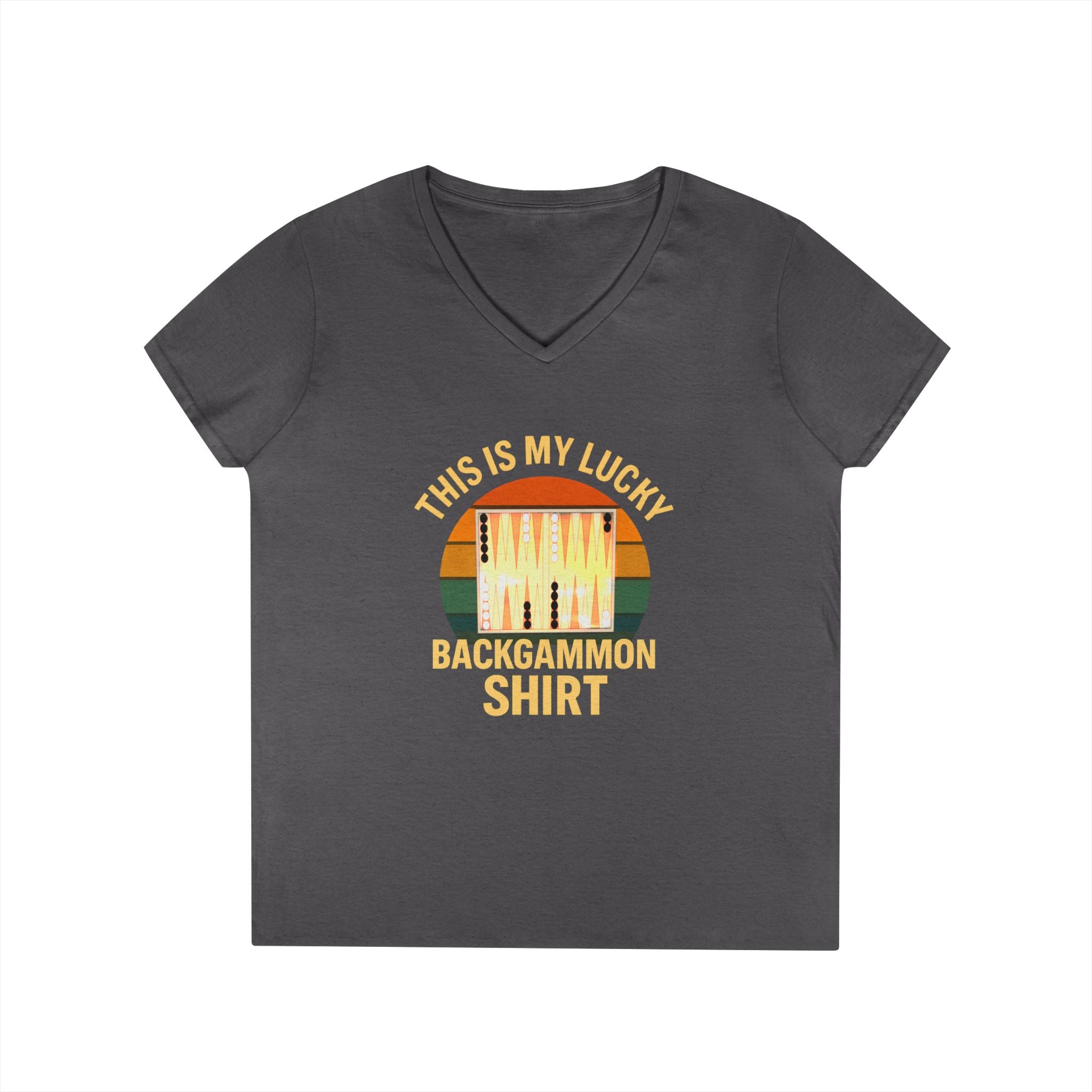 This Is My Lucky Backgammon Shirt 2 Ladies V-Neck T-shirt