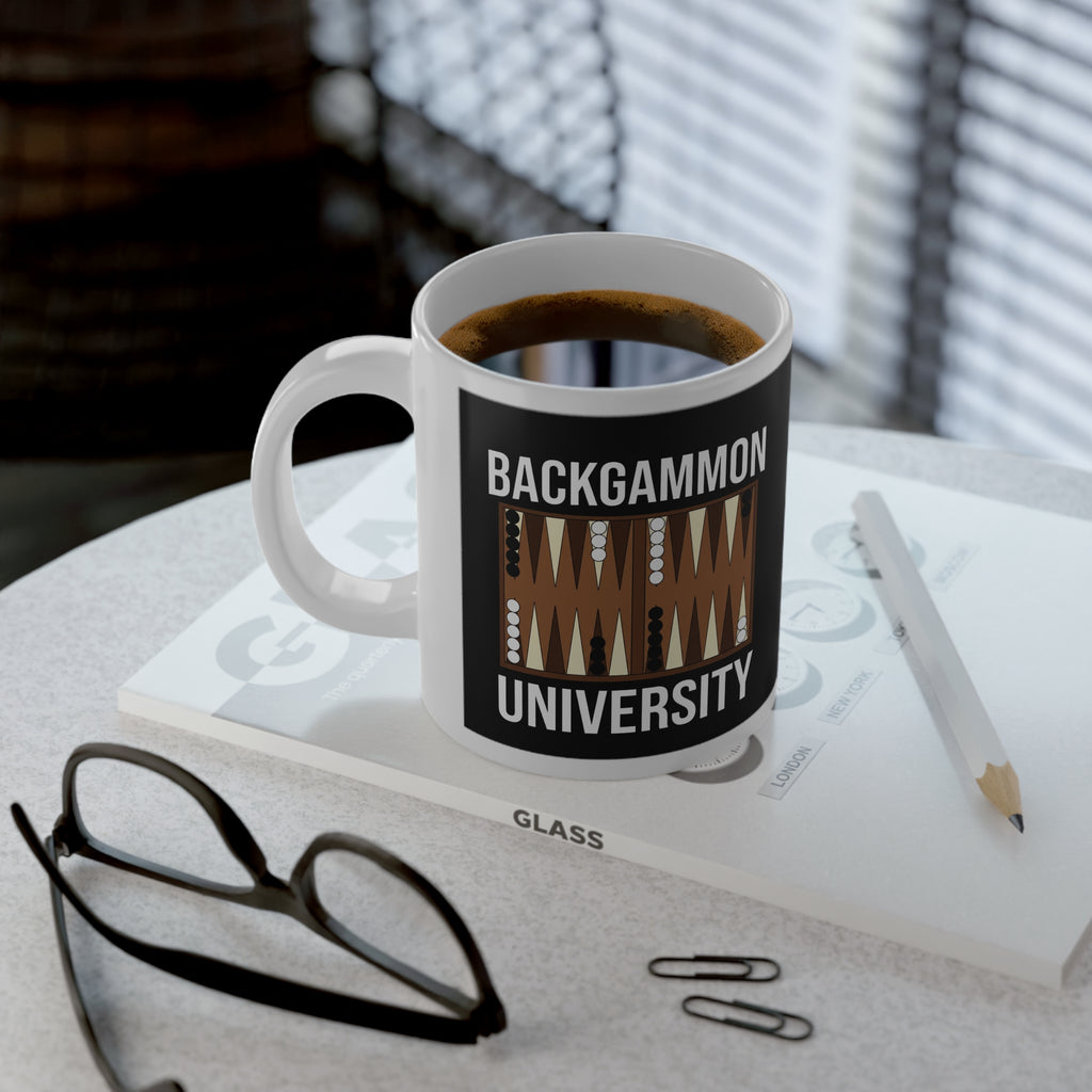 Backgammon University 20oz Jumbo Mug — Large Coffee Mug for Gamers & Board Game Lovers