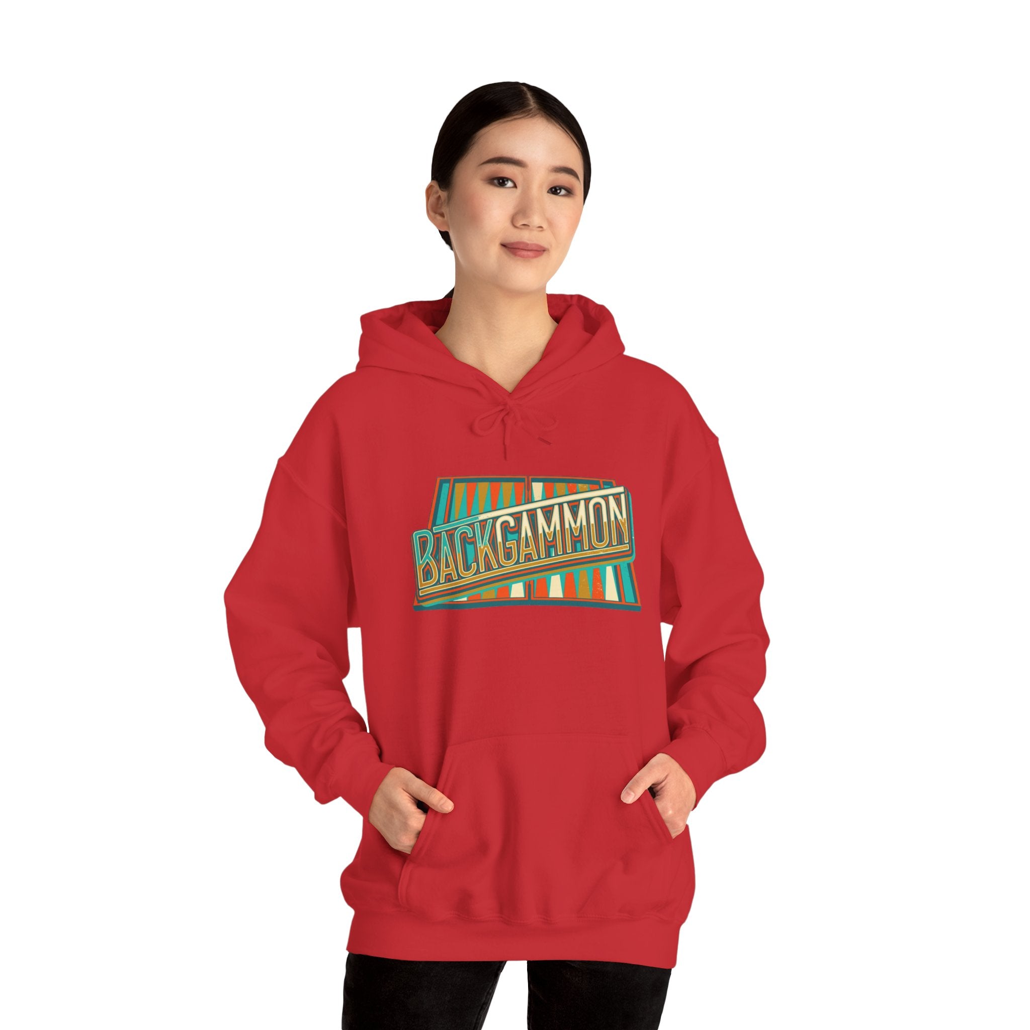 Backgammon Retro Unisex Heavy Blend™ Hooded Sweatshirt – Vintage Board Game Pullover for Players & Fans