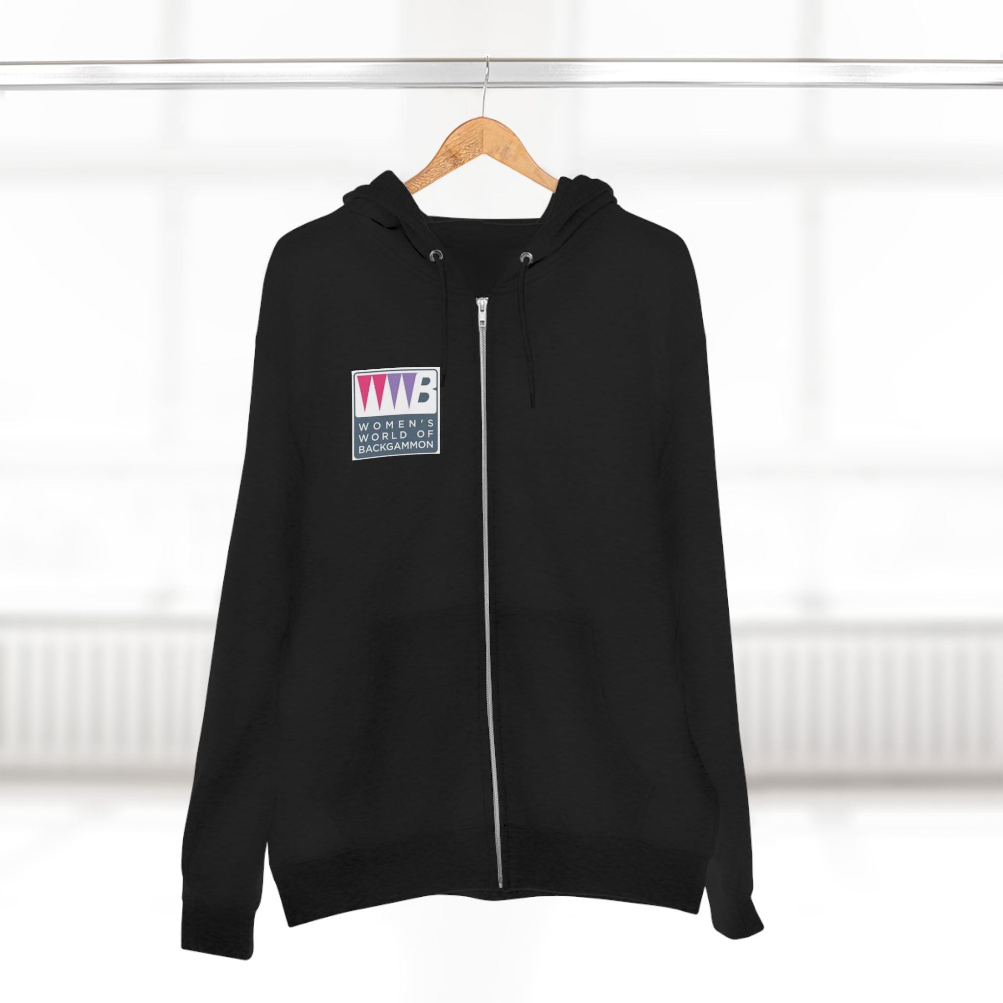 Women’s World of Backgammon Zip Hoodie — WWB Logo Zip-Up Hoodie for Players & Fans