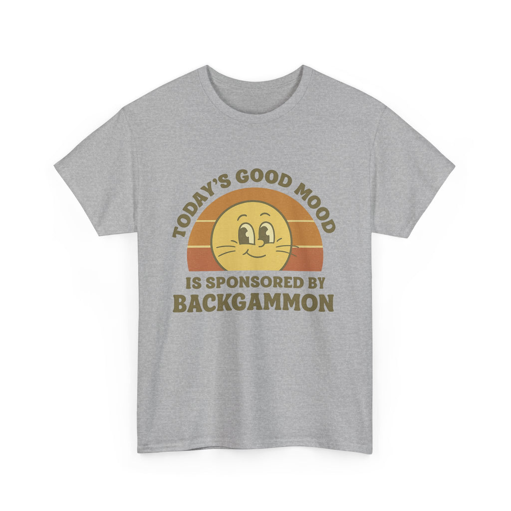 "Today’s Good Mood Is Sponsored by Backgammon" T-Shirt | Retro Smiley Tee