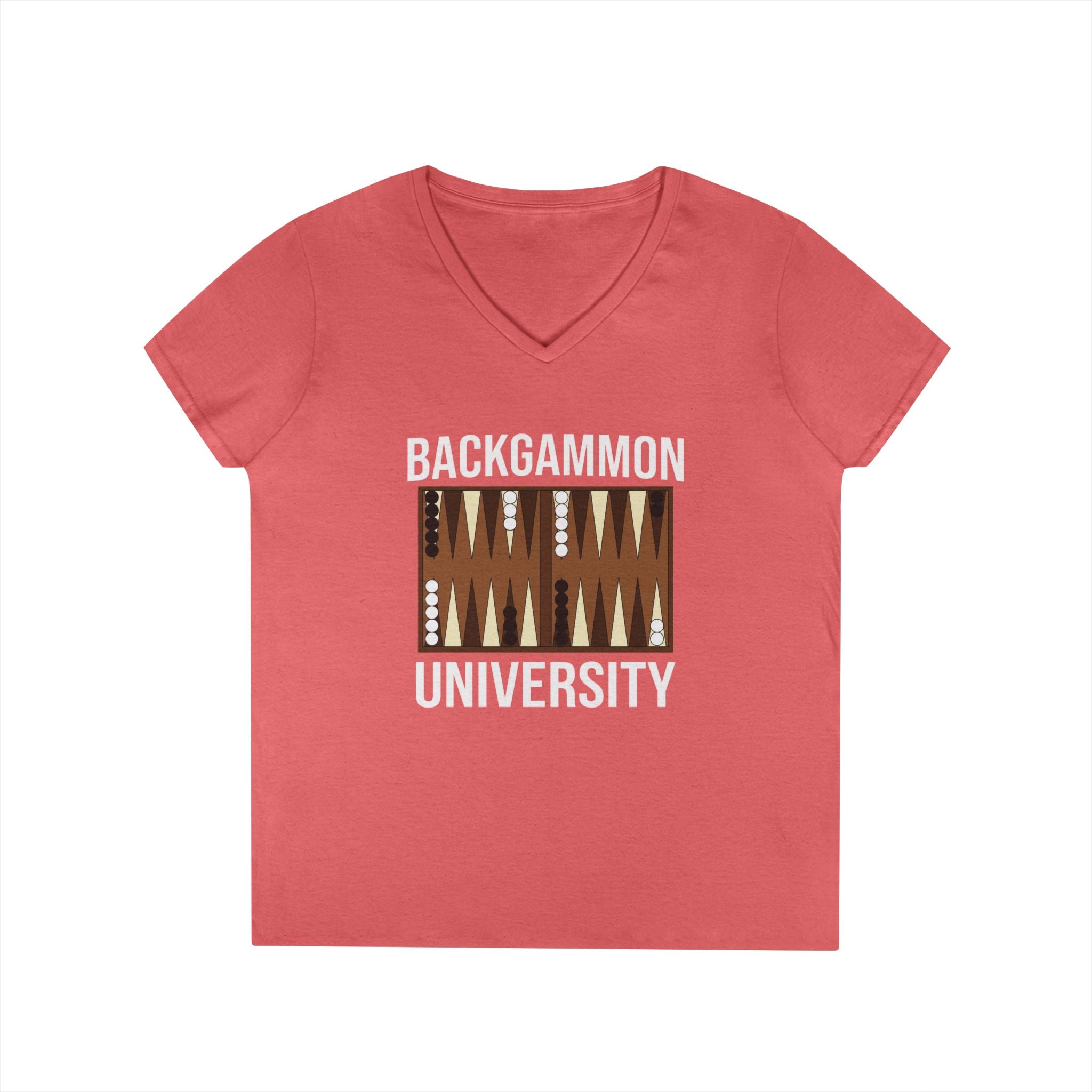 Backgammon University Ladies' V-Neck T-Shirt — Backgammon Board Graphic Tee