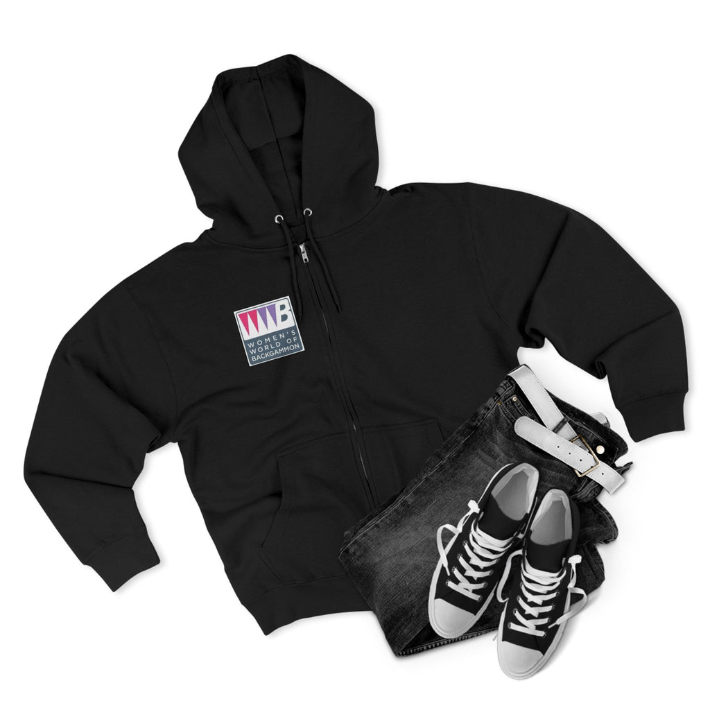 Women’s World of Backgammon Zip Hoodie — WWB Logo Zip-Up Hoodie for Players & Fans