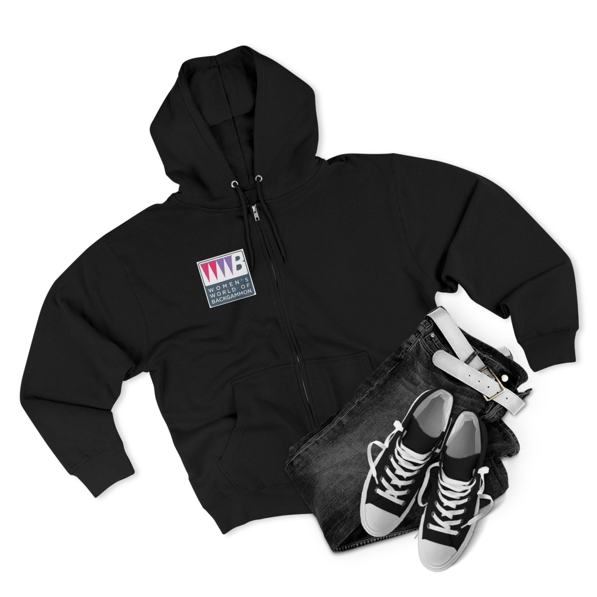Women’s World of Backgammon Zip Hoodie — WWB Logo Zip-Up Hoodie for Players & Fans