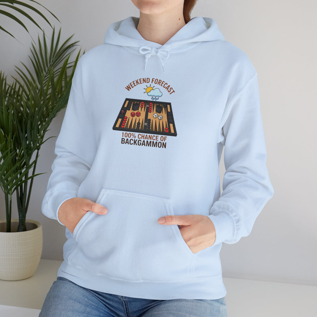 Weekend Forecast: 100% Chance of Backgammon Unisex Heavy Blend™ Hooded Sweatshirt