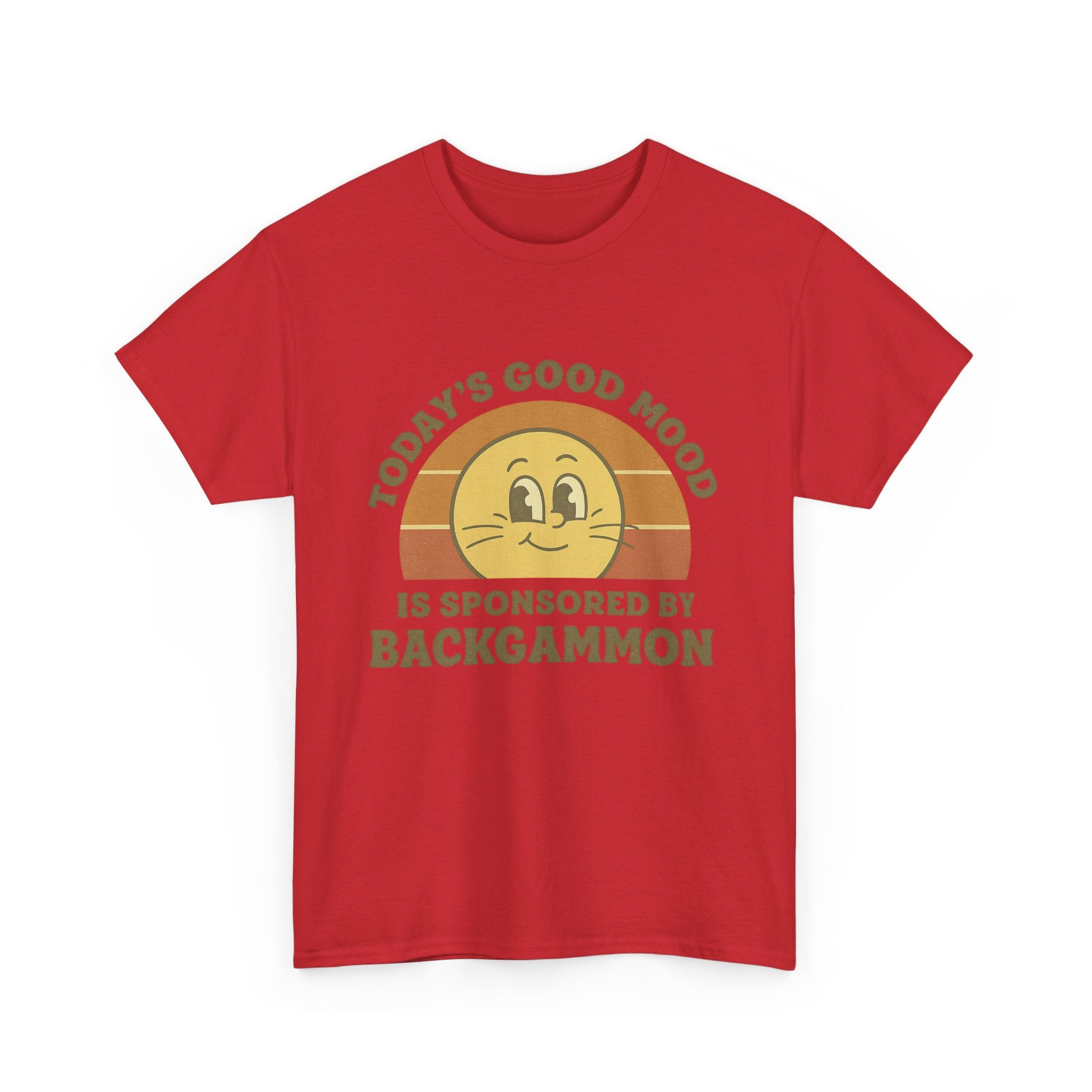 "Today’s Good Mood Is Sponsored by Backgammon" T-Shirt | Retro Smiley Tee