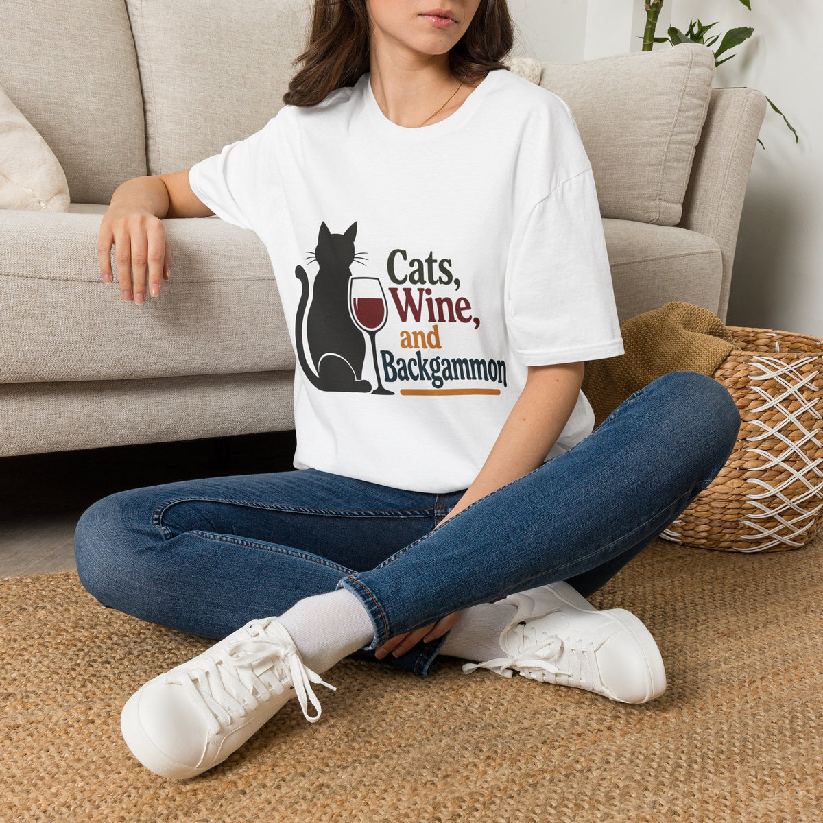 cats wine and backgammon 2 T-Shirt