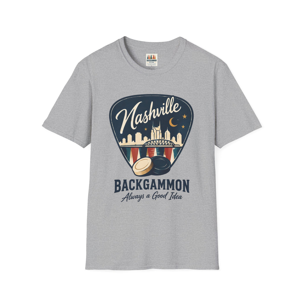 Nashville and Backgammon 2 T-Shirt — "Always a Good Idea" Vintage City Game Tee