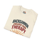 Backgammon Cheaper Than Therapy T-Shirt – Retro Sunset Board Game Tee