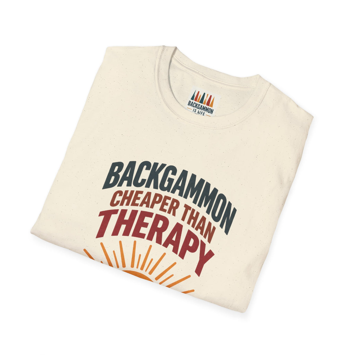 Backgammon Cheaper Than Therapy T-Shirt – Retro Sunset Board Game Tee