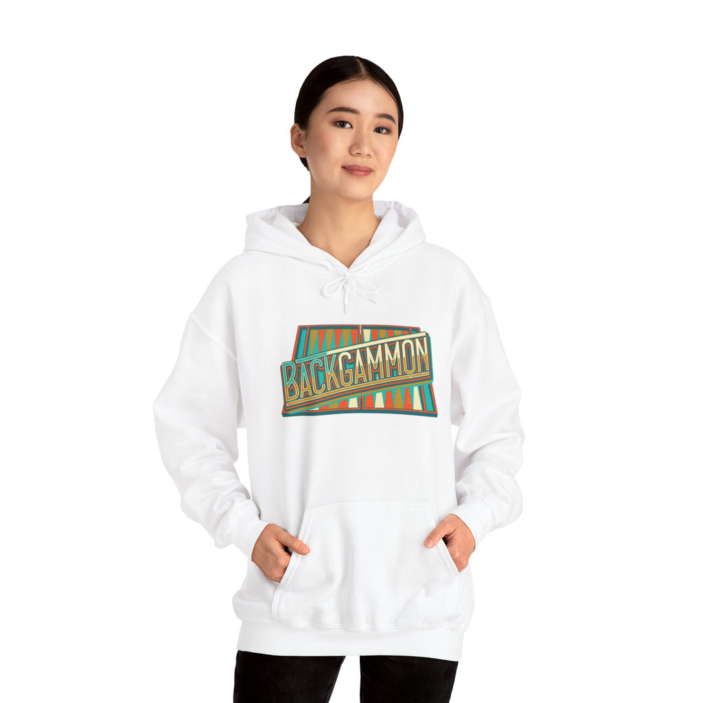 Backgammon Retro Unisex Heavy Blend™ Hooded Sweatshirt – Vintage Board Game Pullover for Players & Fans