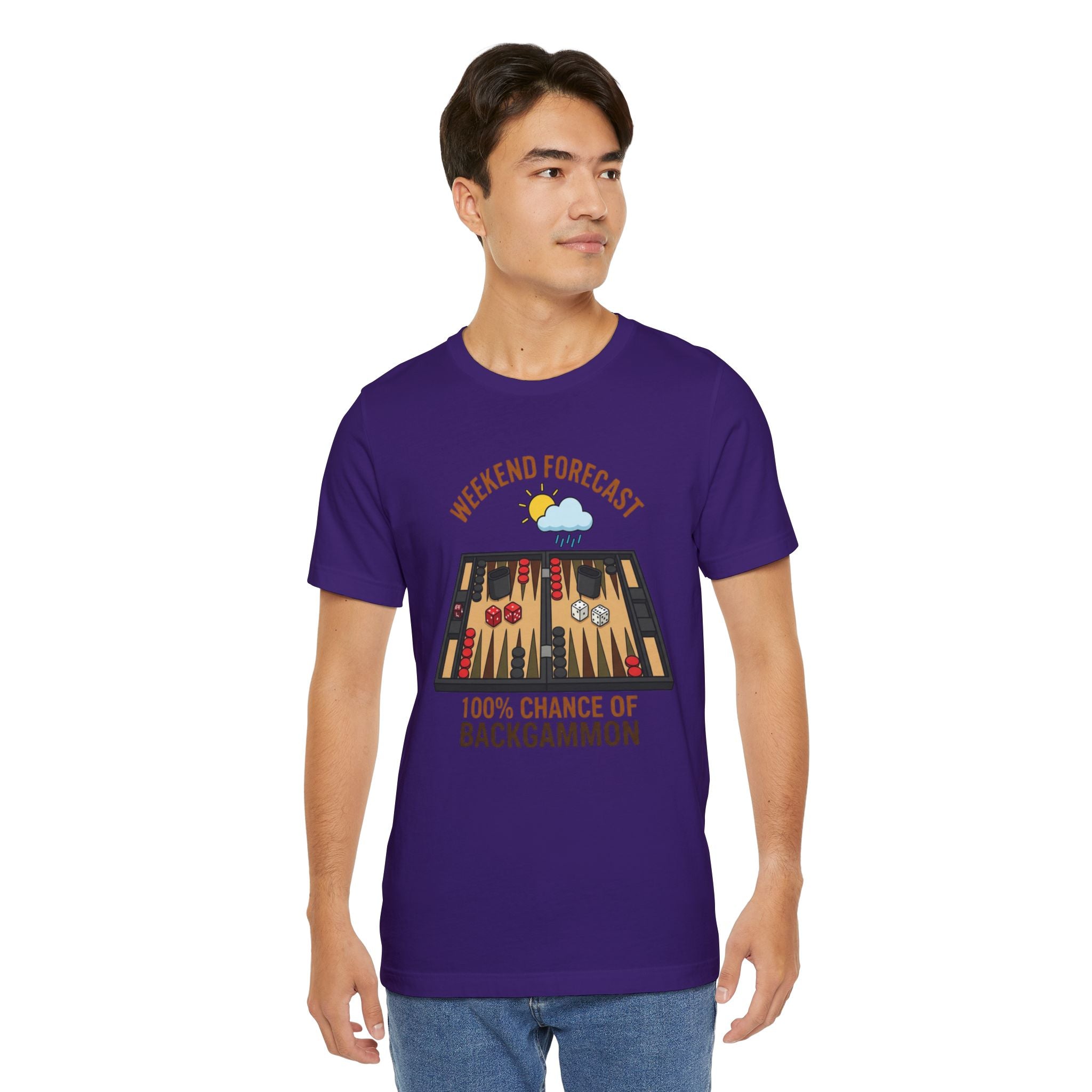 Weekend Forecast: 100% Chance of Backgammon Unisex Jersey T-shirt