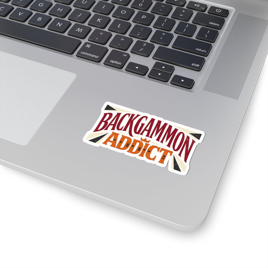 Backgammon Addict Sticker — Vintage Game Lover Kiss-Cut Sticker