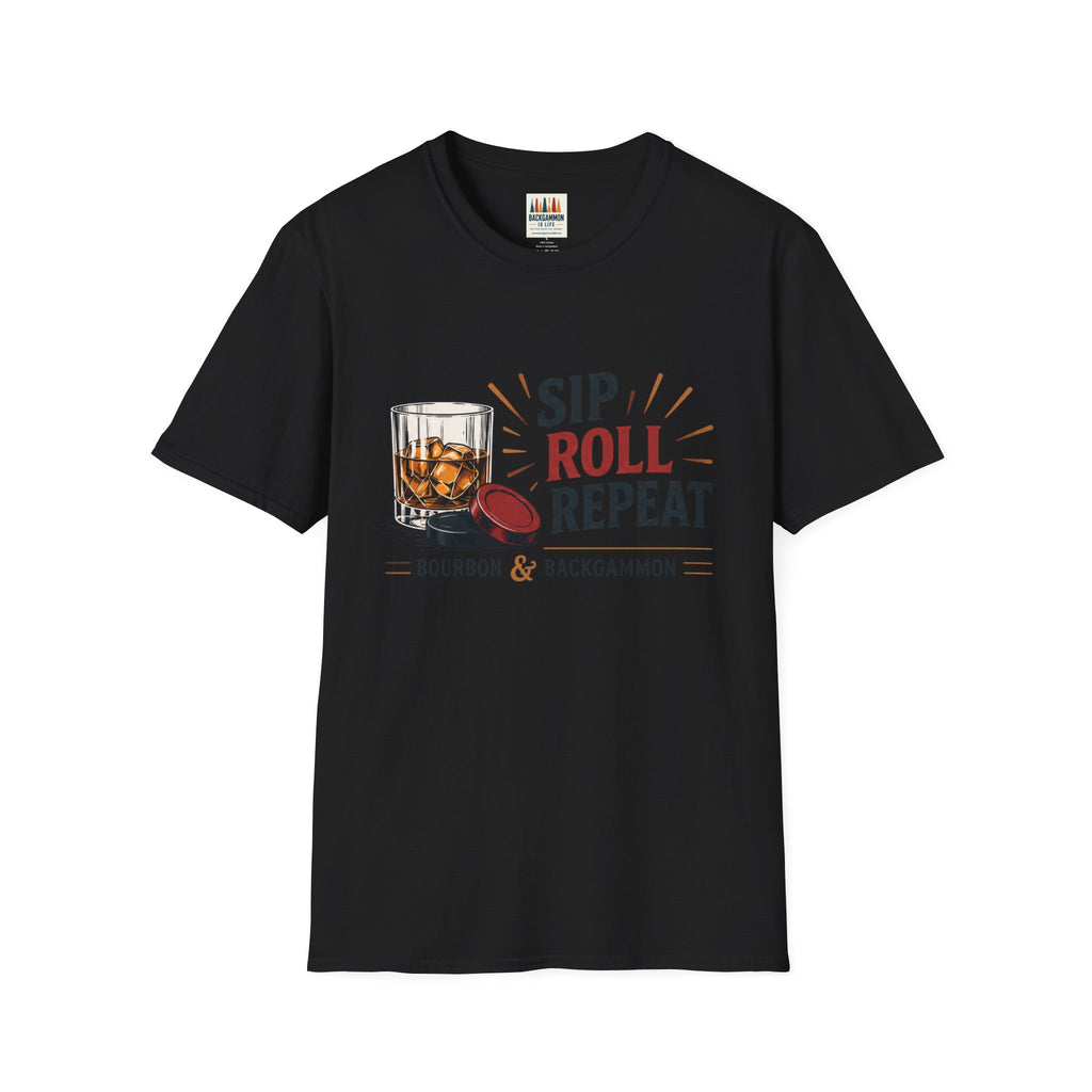 Sip Roll Repeat T-Shirt — Bourbon & Backgammon Tee