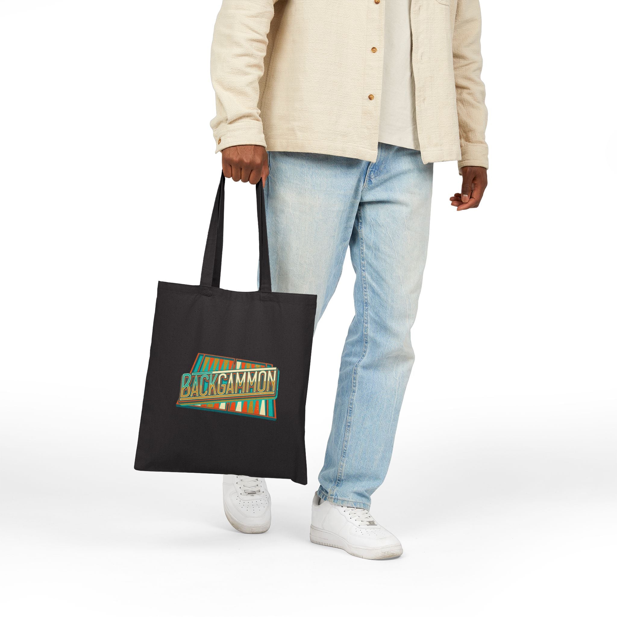 Backgammon Retro Cotton Canvas Tote Bag