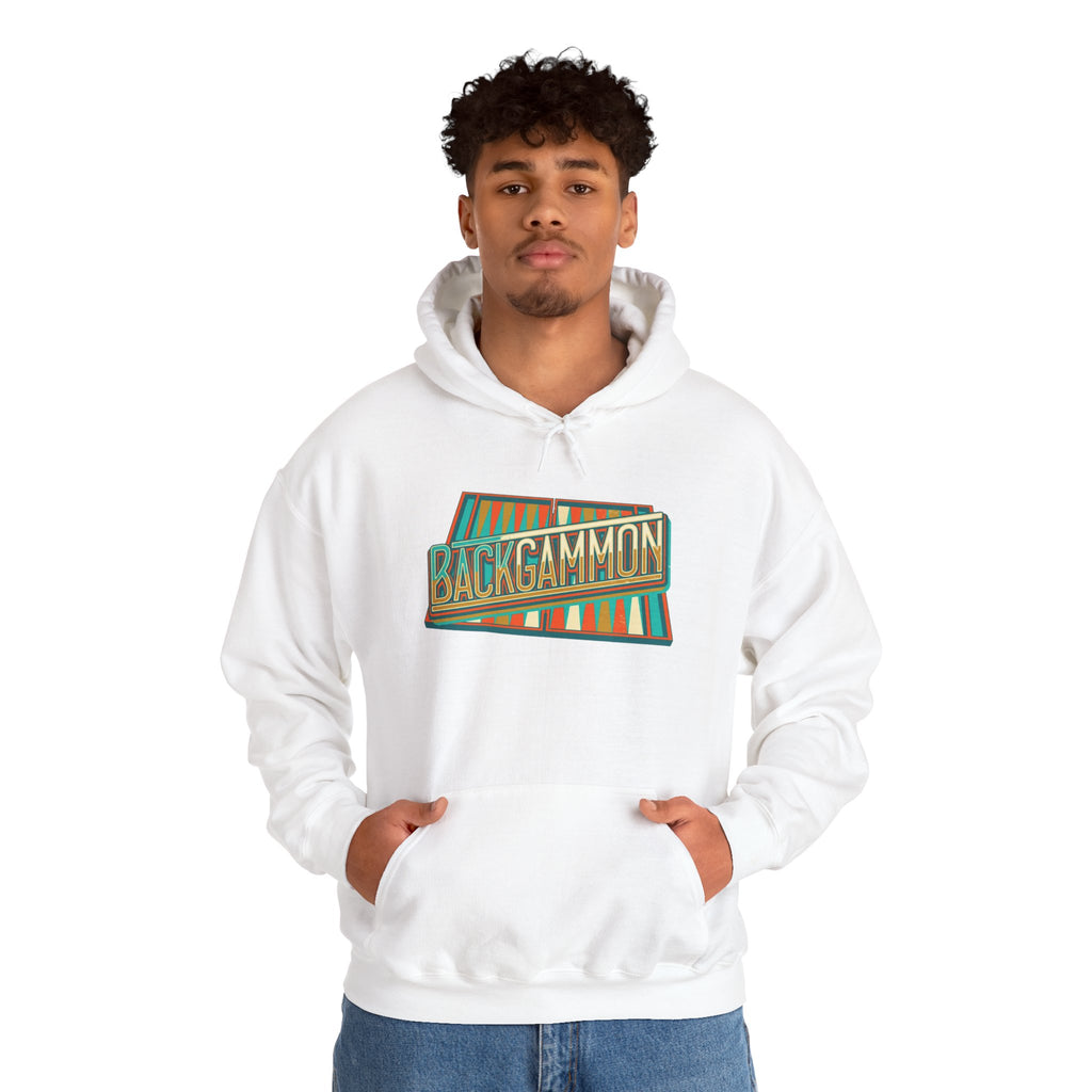 Backgammon Retro Unisex Heavy Blend™ Hooded Sweatshirt – Vintage Board Game Pullover for Players & Fans