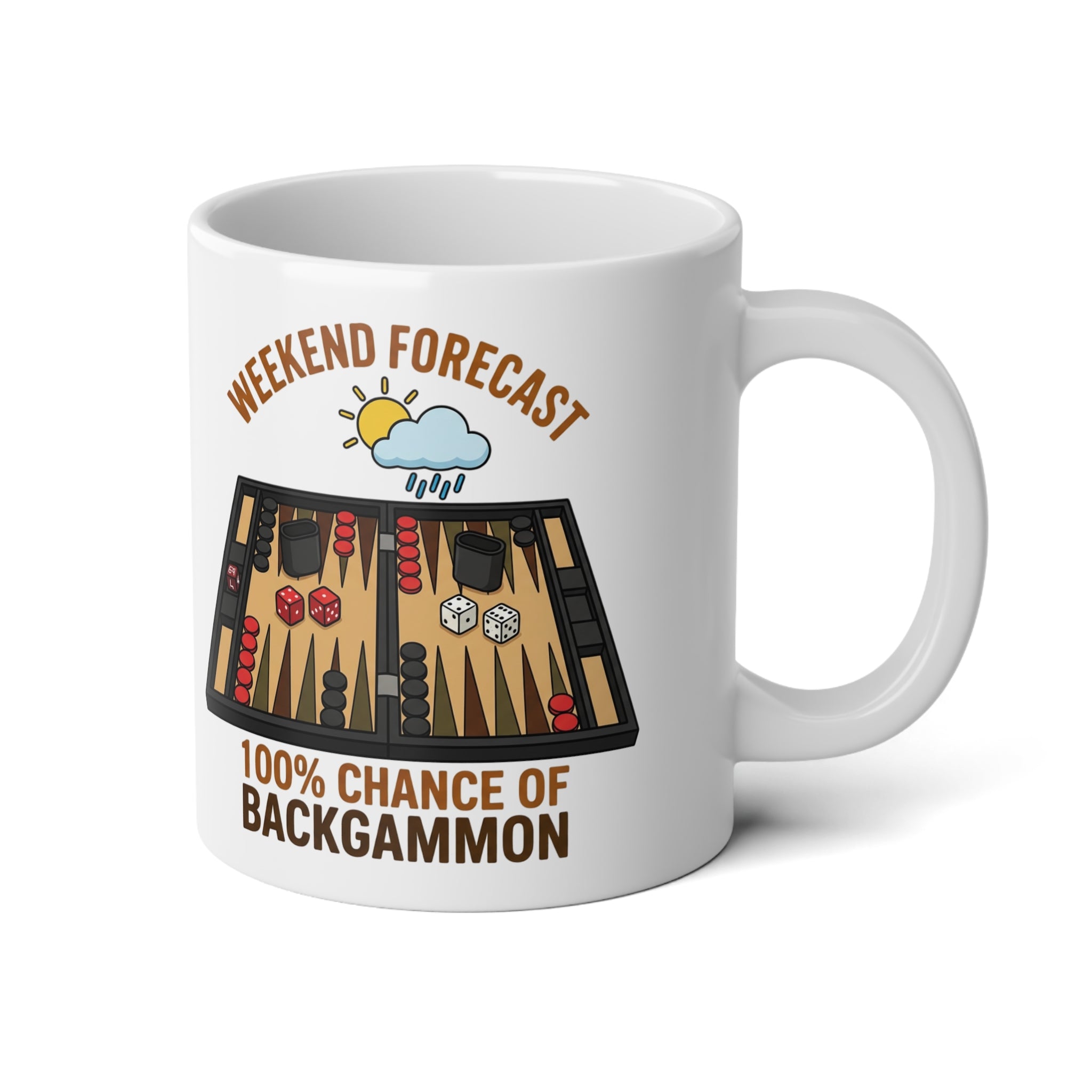 Weekend Forecast: 100% Chance of Backgammon Jumbo Mug, 20oz