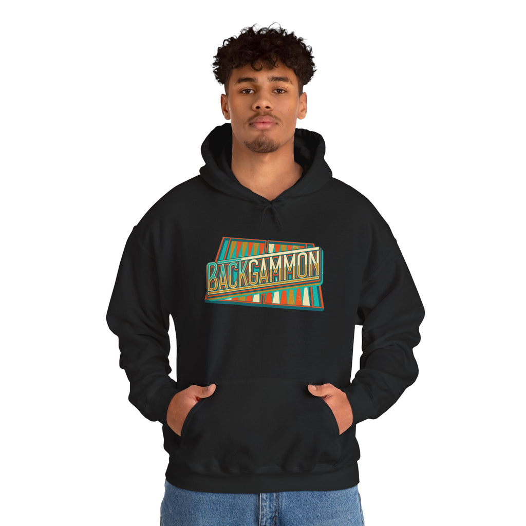 Backgammon Retro Unisex Heavy Blend™ Hooded Sweatshirt – Vintage Board Game Pullover for Players & Fans