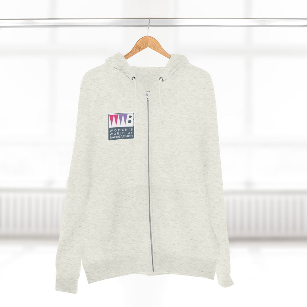 Women’s World of Backgammon Zip Hoodie — WWB Logo Zip-Up Hoodie for Players & Fans