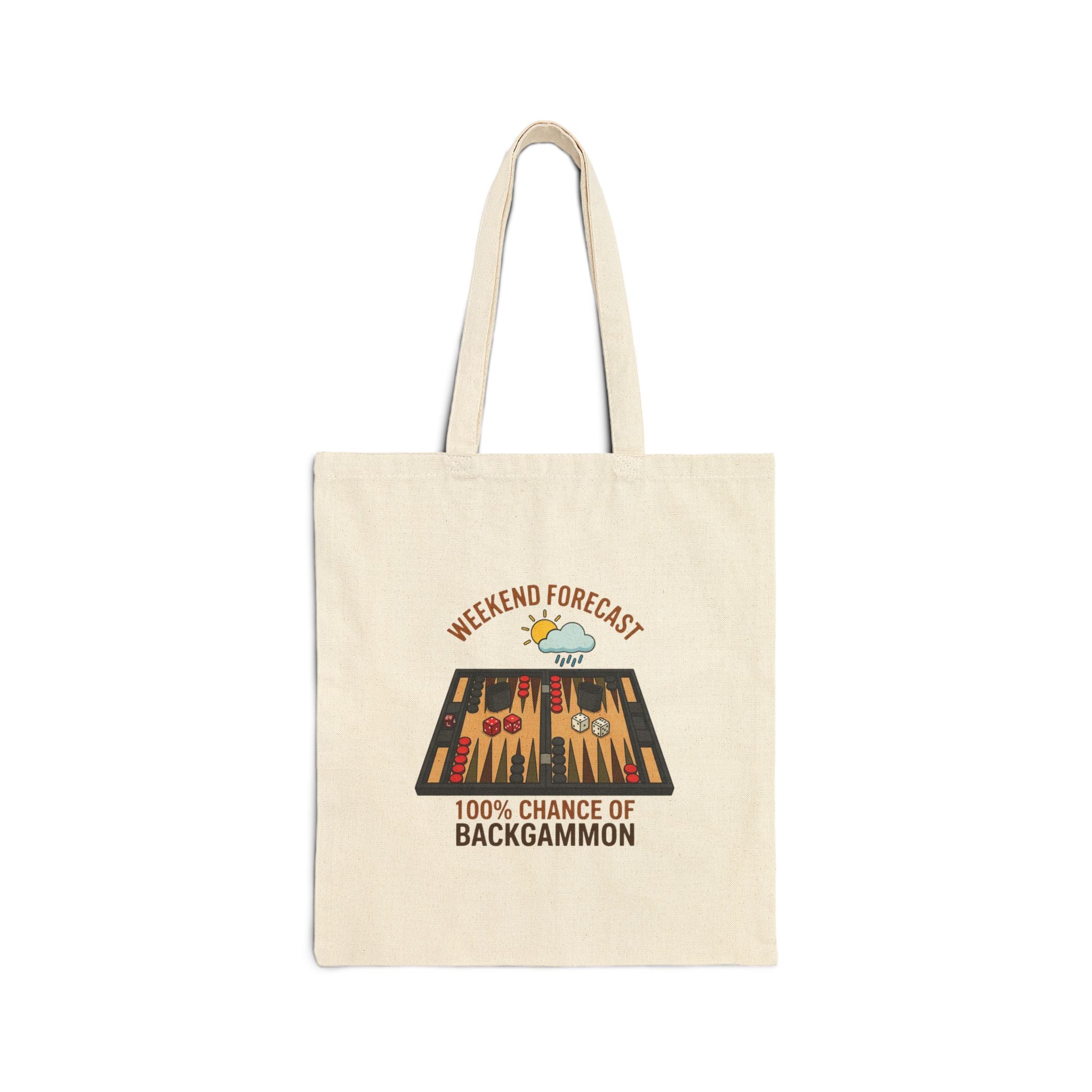 Weekend Forecast: 100% Chance of Backgammon Cotton Canvas Tote Bag