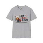 Sip Roll Repeat T-Shirt — Bourbon & Backgammon Tee